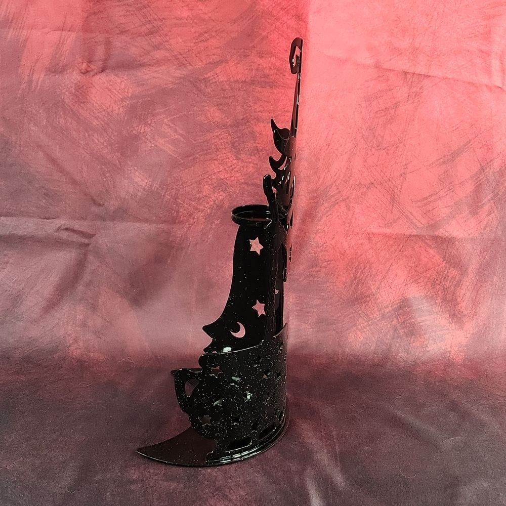 🩵Partylite Black Shimmery Wilemina Witch Tealight Candle Holder - Picture 5 of 9